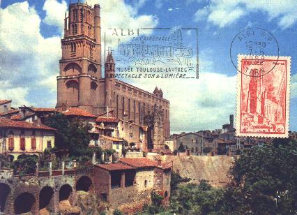 Carte-maximum : la cathedrale d'Albi - Tarn et Garonne - Midi-Pyrenees - France (34 k)