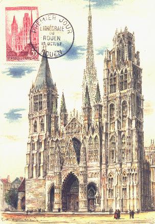 Carte-maximum : la cathedrale de Rouen (37 k)