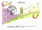 Carte-maximum : le Petit Prince, d'Antoine de Saint-Exupery, et le renard (21 k)